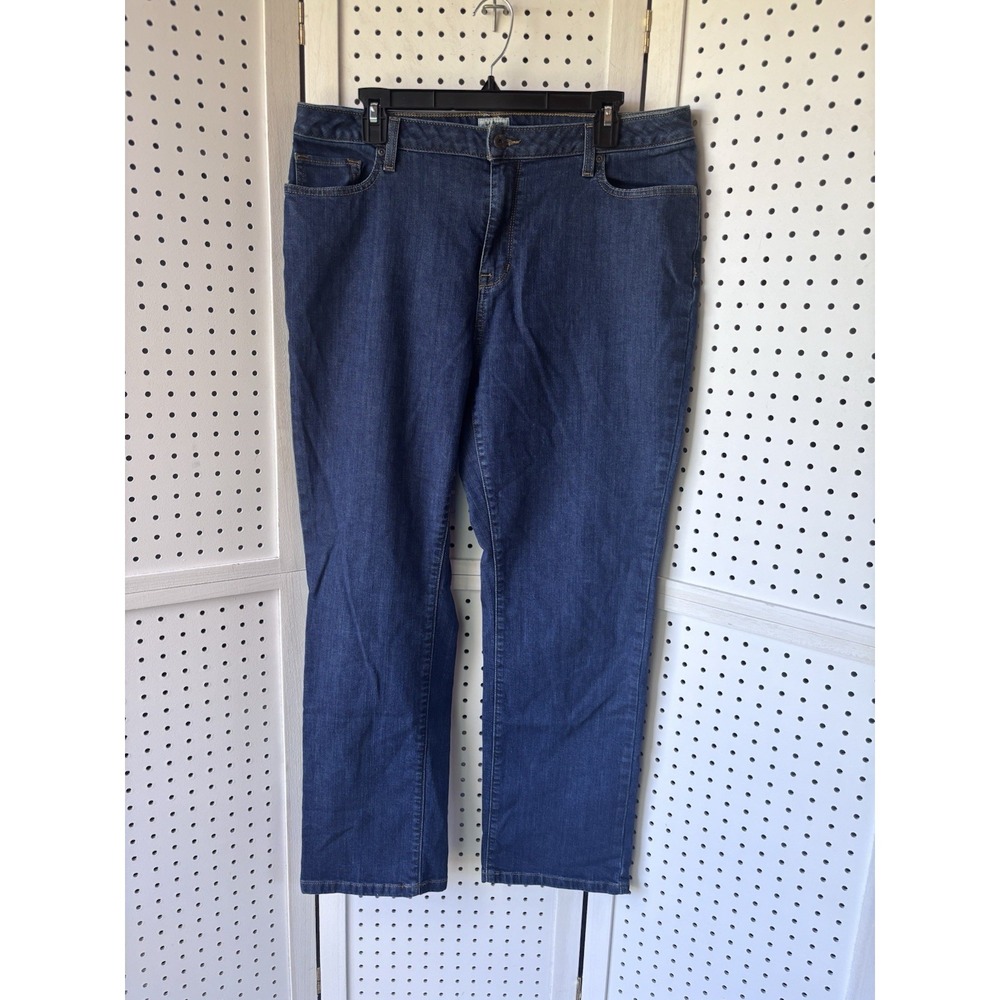 LL BEAN‎ Classic Fit Denim Jeans Dark Wash Women's 16 Reg Straight Leg